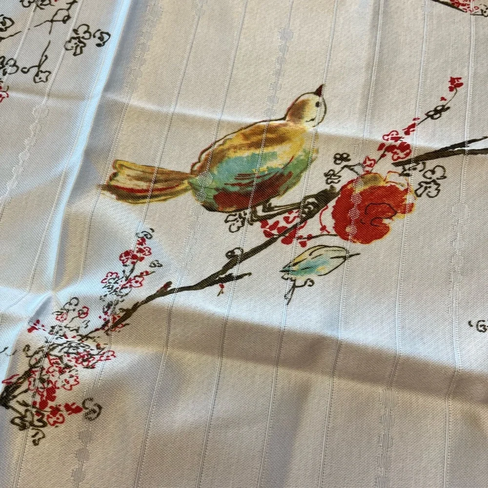 Lenox White Placemats and Napkins with Teal Trim and Multicolor Bird Motif